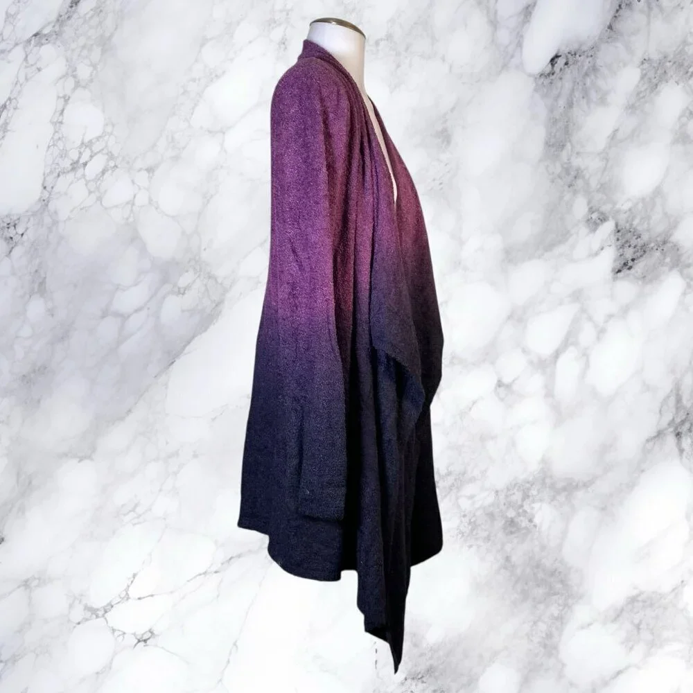 Barefoot Dreams Ombre Calypso Wrap Cardigan Sweater S/M Purple Bamboo